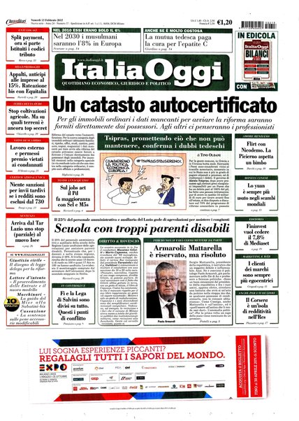 Italia oggi : quotidiano di economia finanza e politica